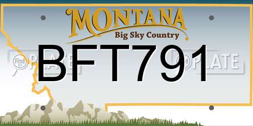 BFT791 Montana License Plate