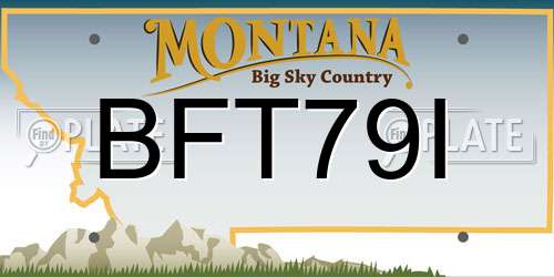 BFT79I Montana License Plate