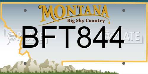 BFT844 Montana License Plate