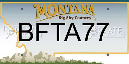 BFTA77 Montana License Plate