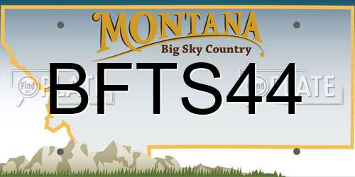 BFTS44 Montana License Plate