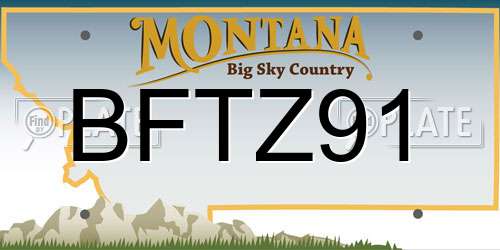 BFTZ91 Montana License Plate
