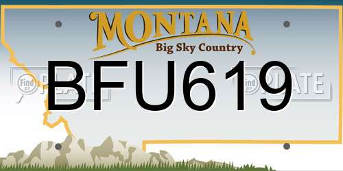 BFU619 Montana License Plate