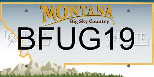BFUG19 Montana License Plate