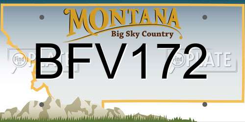 BFV172 Montana License Plate