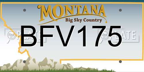 BFV175 Montana License Plate