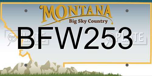 BFW253 Montana License Plate