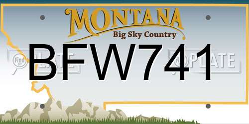 BFW741 Montana License Plate