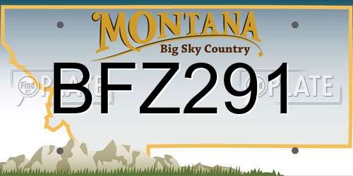 BFZ291 Montana License Plate