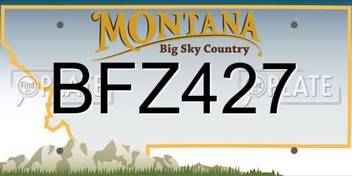 BFZ427 Montana License Plate
