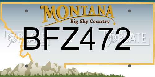 BFZ472 Montana License Plate