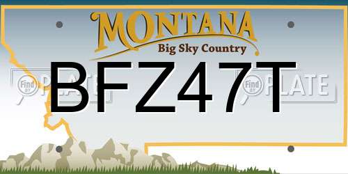 BFZ47T Montana License Plate