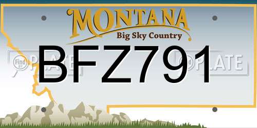 BFZ791 Montana License Plate