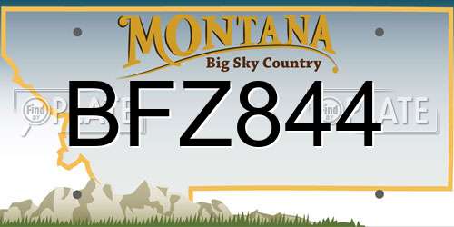 BFZ844 Montana License Plate