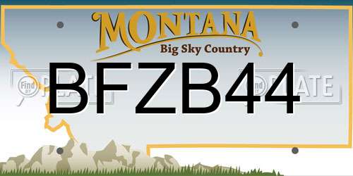 BFZB44 Montana License Plate