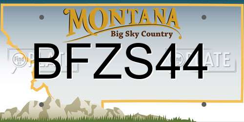 BFZS44 Montana License Plate