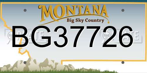 BG37726 Montana License Plate