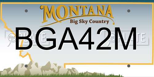 BGA42M Montana License Plate