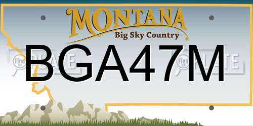 BGA47M Montana License Plate