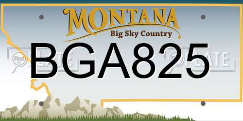 BGA825 Montana License Plate