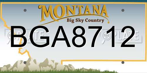 BGA8712 Montana License Plate