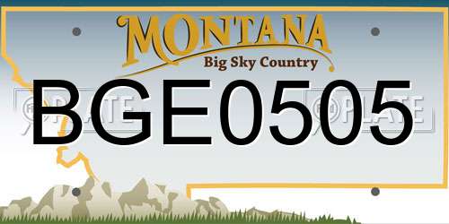 BGE0505 Montana License Plate