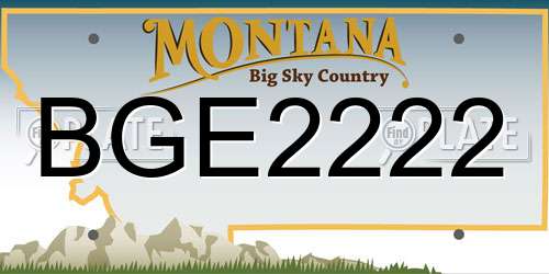 BGE2222 Montana License Plate