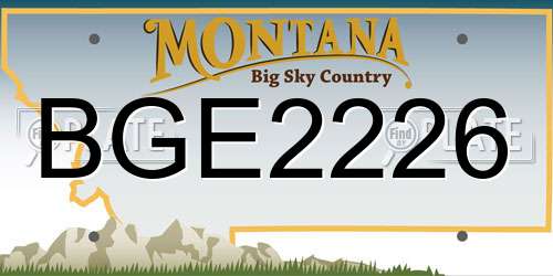 BGE2226 Montana License Plate