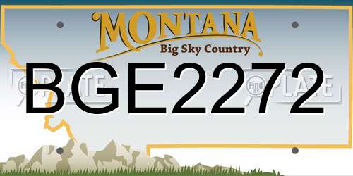 BGE2272 Montana License Plate