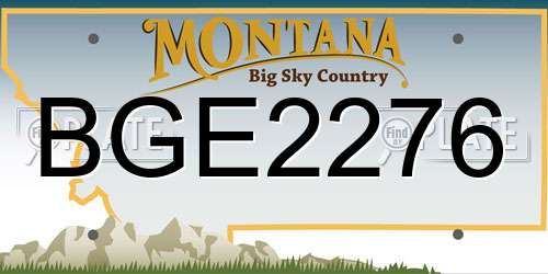 BGE2276 Montana License Plate
