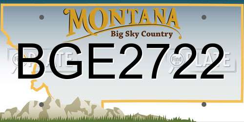 BGE2722 Montana License Plate