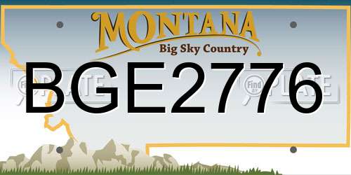 BGE2776 Montana License Plate