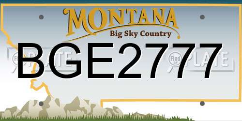 BGE2777 Montana License Plate