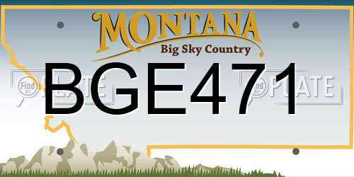 BGE471 Montana License Plate