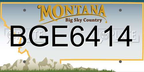 BGE6414 Montana License Plate