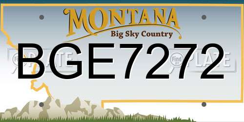 BGE7272 Montana License Plate