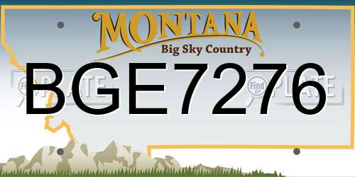 BGE7276 Montana License Plate