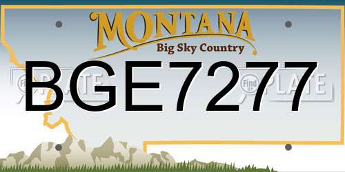 BGE7277 Montana License Plate