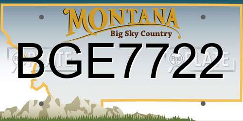 BGE7722 Montana License Plate