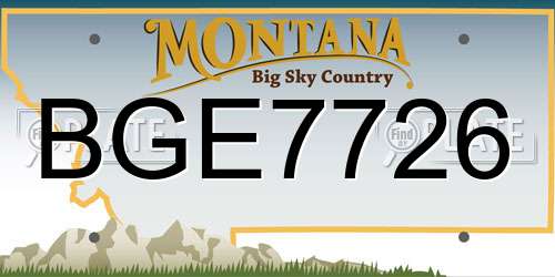 BGE7726 Montana License Plate