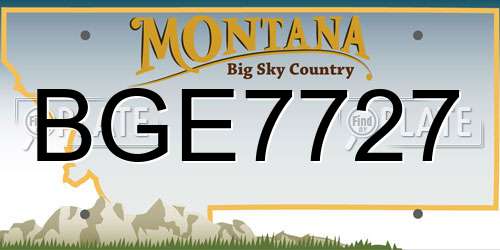 BGE7727 Montana License Plate