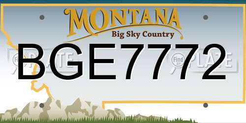 BGE7772 Montana License Plate