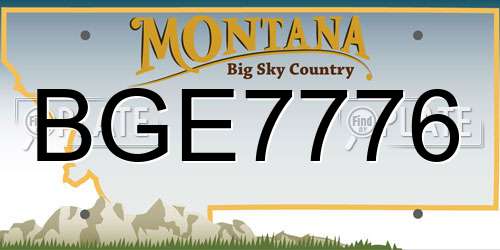 BGE7776 Montana License Plate