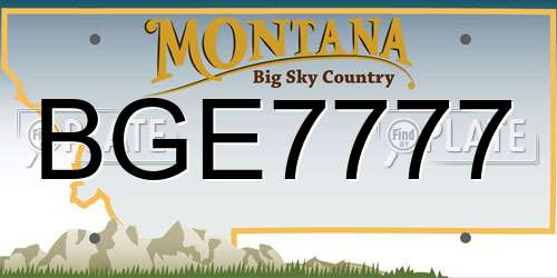 BGE7777 Montana License Plate