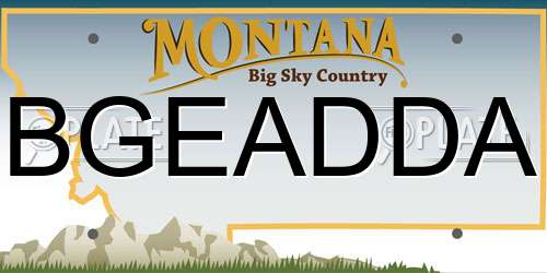 BGEADDA Montana License Plate