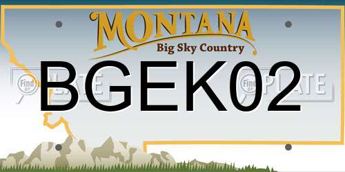 BGEK02 Montana License Plate