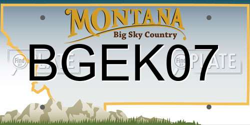 BGEK07 Montana License Plate