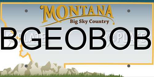 BGEOBOB Montana License Plate