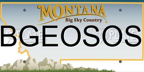 BGEOSOS Montana License Plate