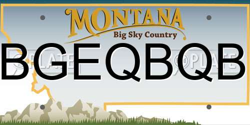 BGEQBQB Montana License Plate